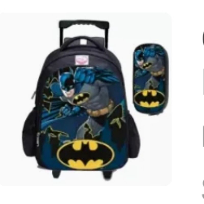 Tas Troly Sekolah Anak Laki Laki PAUD TK SD / Ransel Dorong Backpack Roda / Tas Troly Anak Laki Laki