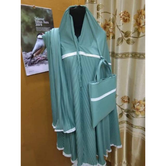 mukena plisket polos lamia