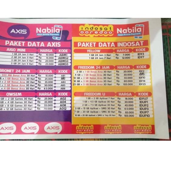 

Paling Diminati! 1PAKET POSTER PAKET DATA ALL OPERATOR ( ISI 6 LEMBAR A4) - BA Design