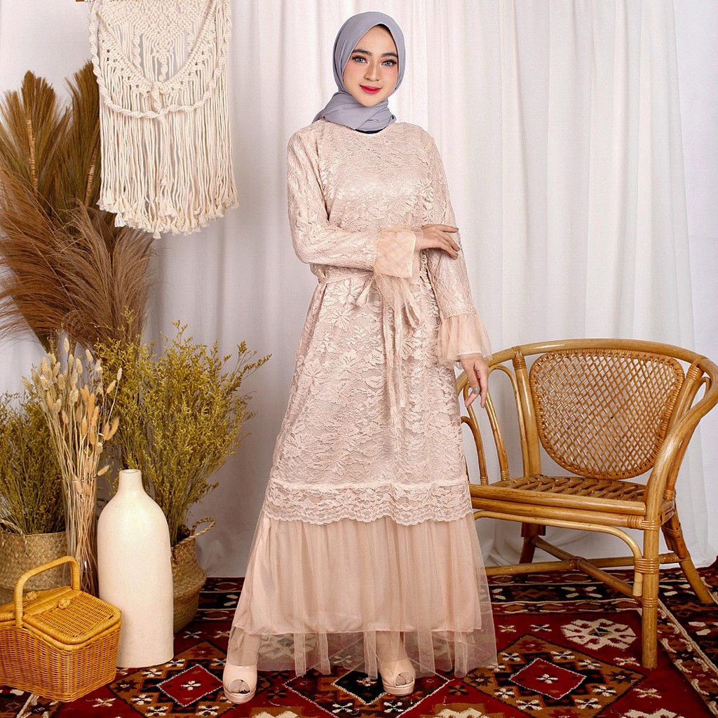 (Jamin RealPic) RATUTU Maxi BRUKAT CORNELI TULANG GAMIS DRESS KEBAYA LARKI KONDANGAN SERAGAM / Kebaya / Dress Muslim Pesta / Gamis Kondangan