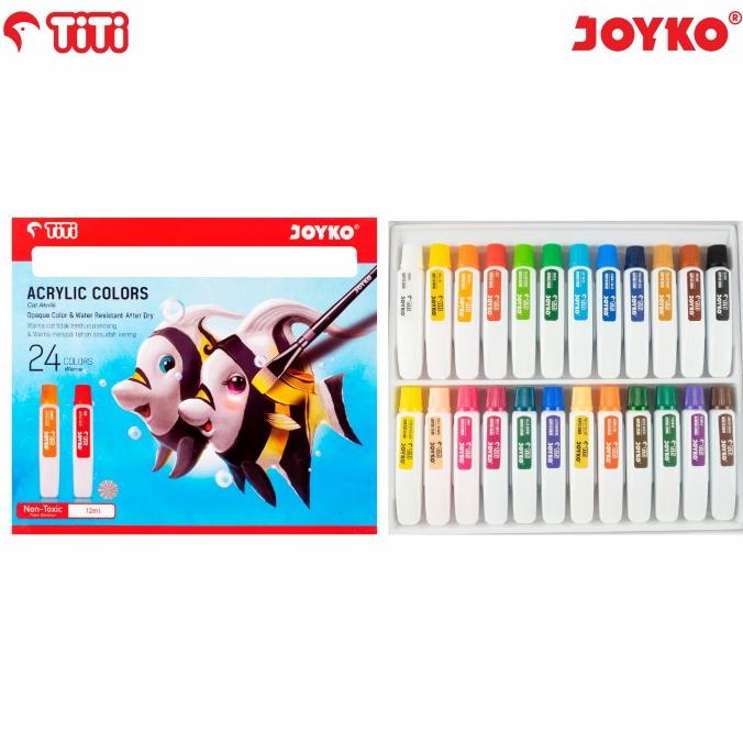 Joyko TITI 24 Acrylic Colors / Cat Akrilik 24 Warna AC-12ML-24