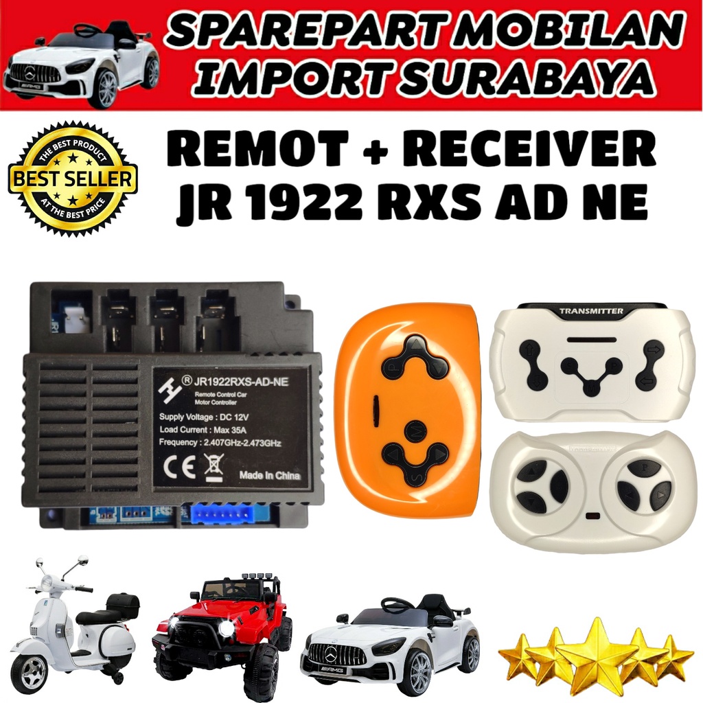 RECEIVER JR 1922 RXS AD NE 12 VOLT JR1922RXS-AD-NE PLIKO JEEP EXOTIC JUNIOR JRX RIDE ON CAR TOYS CHILDREN RECEVER MESIN MODUL MOBIL MAINAN AKI 12V