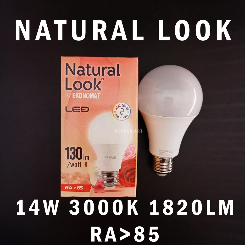 LAMPU LED NATURAL LOOK RA 85 14W 3000K 1820LM - MURAH - HEMAT - TERANG