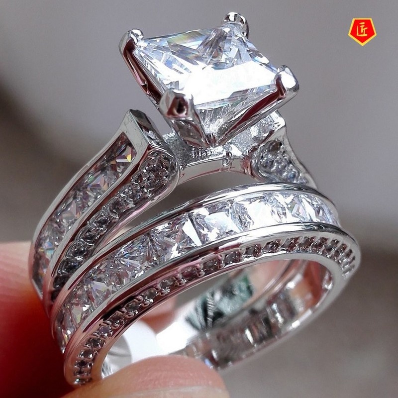[Ready Stock]Personalized Moissanite Diamond Ring Set