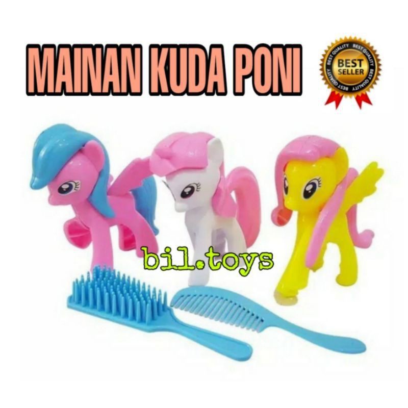 KUDA PONI FIGURE MAINAN ANAK MURAH 3 PCS LITTLE PONY