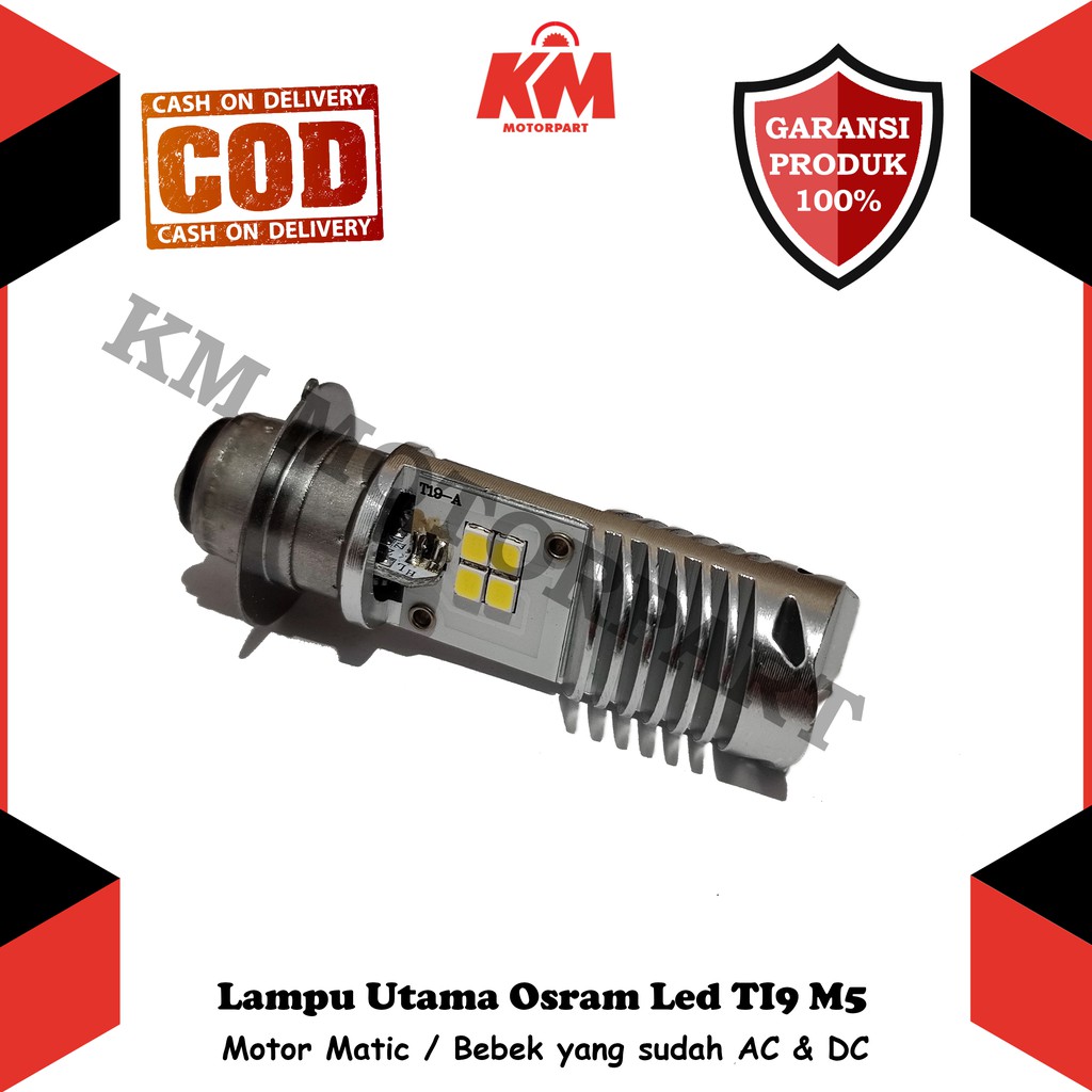 OSRAM T19 LED Putih Original H6 Lampu LED Motor Depan Super Terang Beat fi Vario Mio Sporty dll