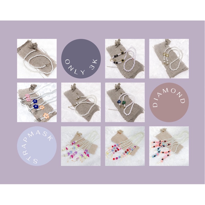 [OPEN RESELLER DIAMOND STRAPMASK] GROSIR STRAP MASK KALUNG MASKER TALI MASKER CHAINMASK MUTIARA 2in1