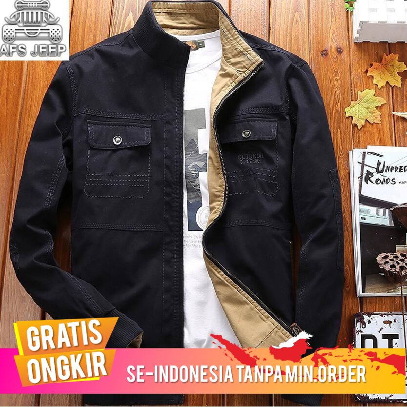 Hot Sale Produk Impot Bust 136 cm Longgar Reversibel Jaket Pria Merek AFS JEEP Militer Army Style