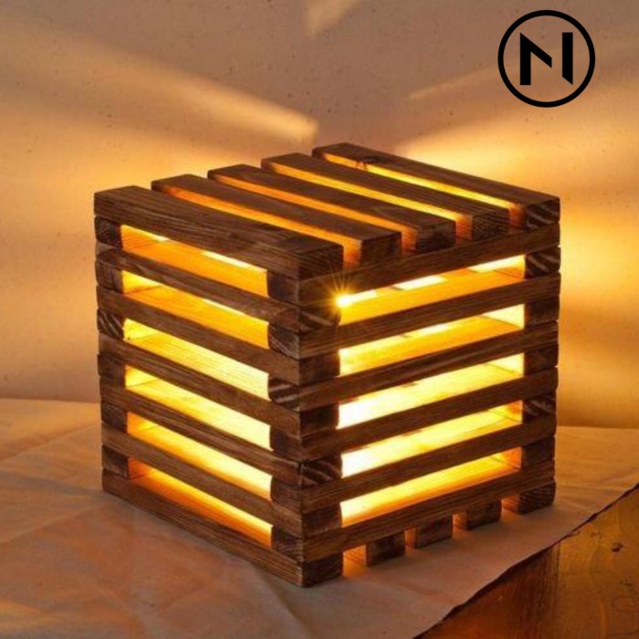 Lampu Meja - Lampu Kayu, Lampu Tidur, Lampu Meja, Lampu Rustic, Lampu Kayu Unik