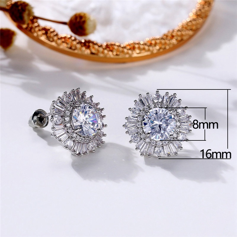 Anting Stud Cubic Zirconia Untuk Wanita