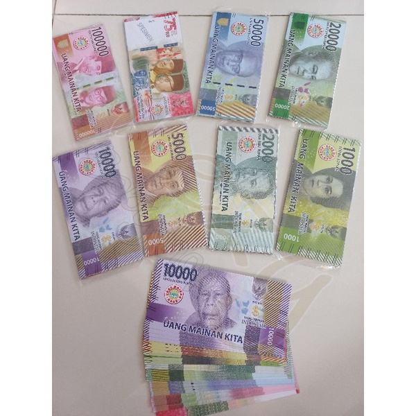 Mainan Edukasi Anak Uang Kertas / Uang Uangan / Bahan Mahar / Uang Mainan Isi 30 Lembar - Uang Kerta