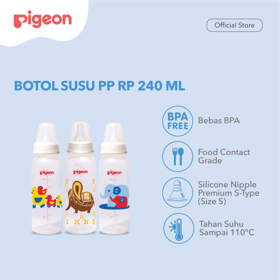 Pigeon - Peristaltic  Nipple Bottle Susu PP isi 3 240 ml