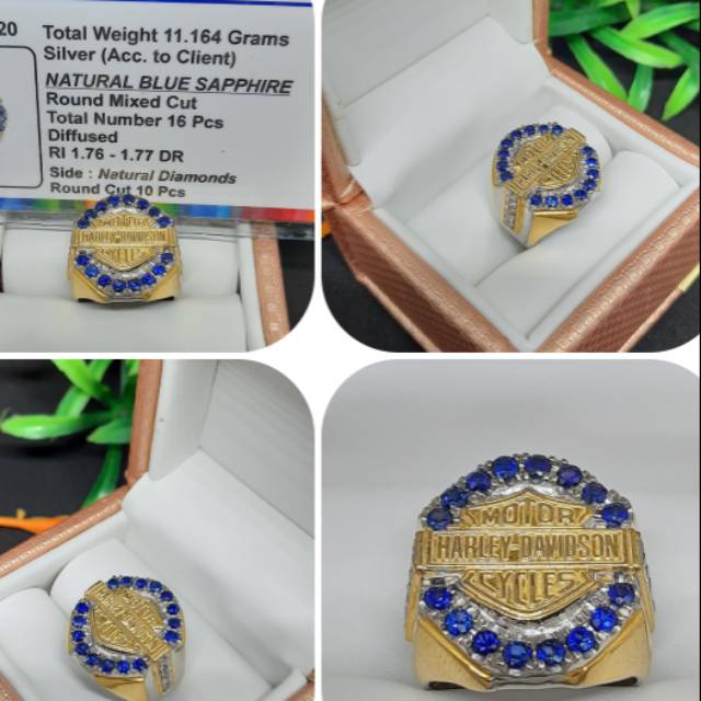 Cincin laki" silver..blue sapirVs berlian
