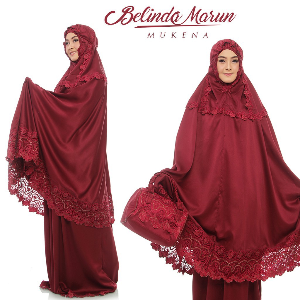 Mukena mukenah Dewasa shalat Sholat adem mewah polos dan motif Satin Belinda