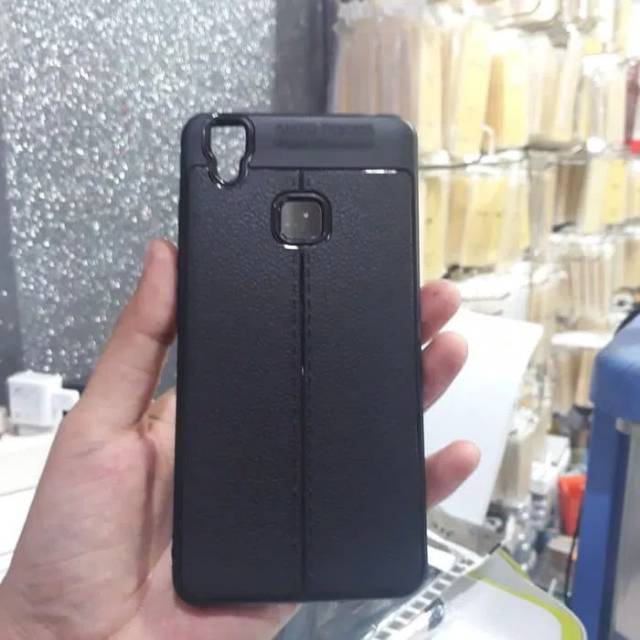 Case leather vivo V3 soft auto focus kulit cover exclusive