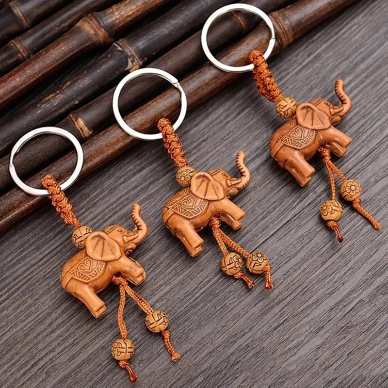 1pc Gantungan Kunci Bentuk Gajah Bahan Resin Untuk Unisex