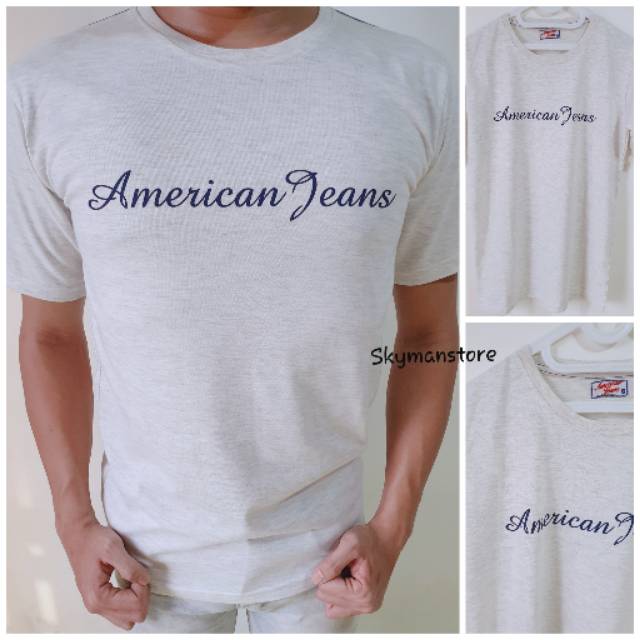 Skymanstore Kaos Pria American Jeans Original Branded Premium Quality| kaos TShirt | Kaos Original