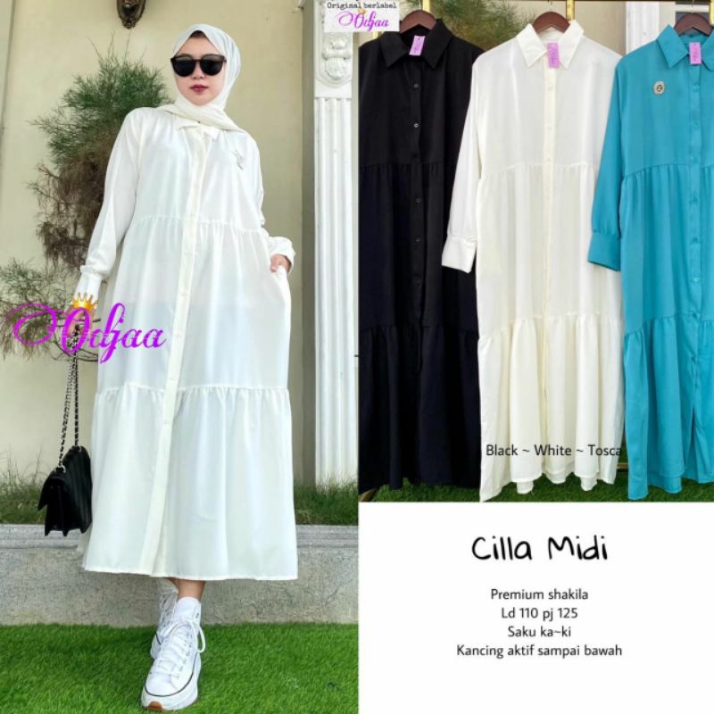 midi dress wanita cilla by Odjaa