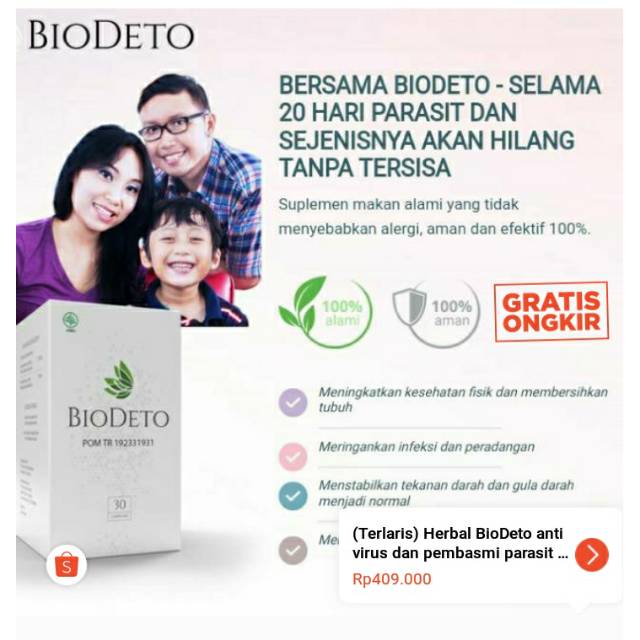(Terlaris) Herbal BioDeto anti virus dan pembasmi parasit Komprehensif Berbadan BPOM