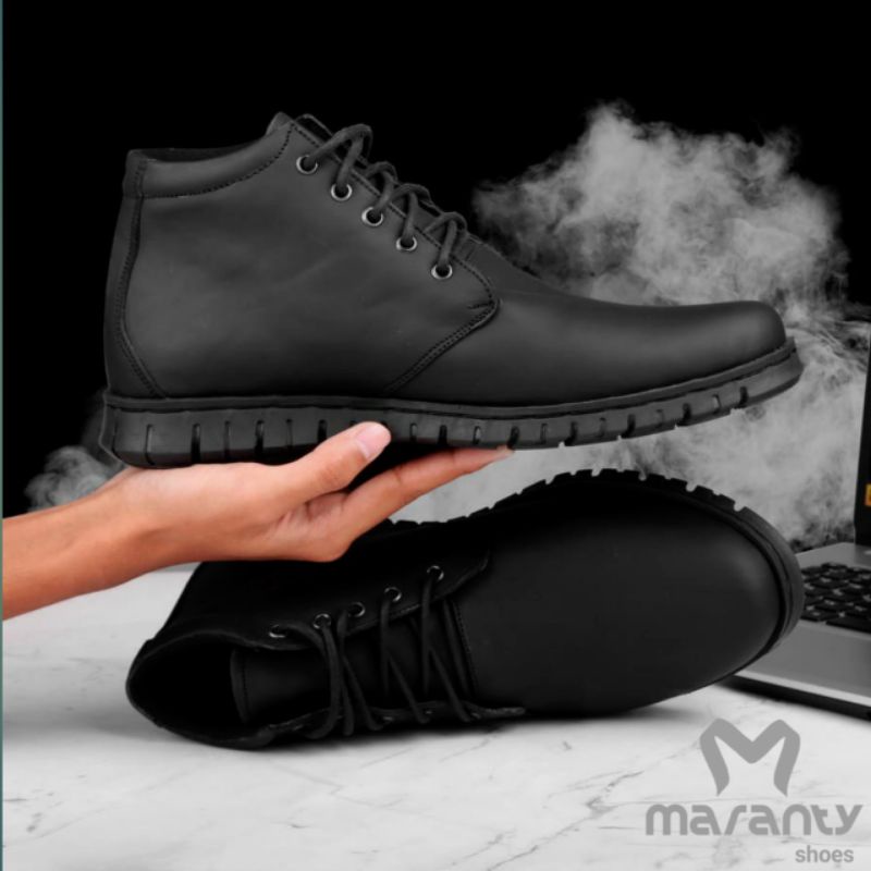 Sepatu kulit boot pria kasual(100%kulit asli)