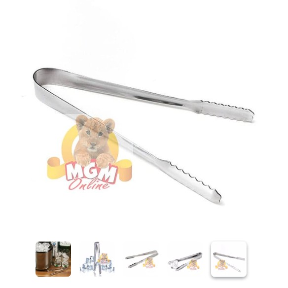 Ice Tong 6&quot; Stainless Penjepit Es Batu / Capitan Makanan Salad