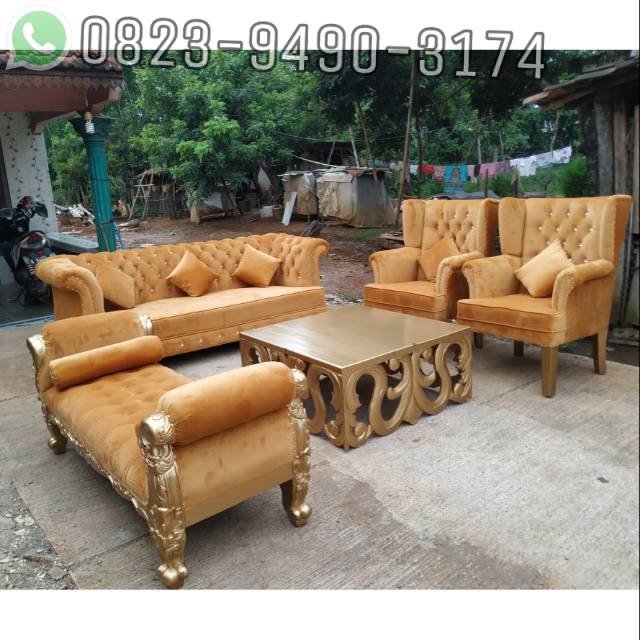 Sofa shabby / sofa galery / sofa cantik / sofa tamu Chasterfield terbaru / Kursi jati jepara