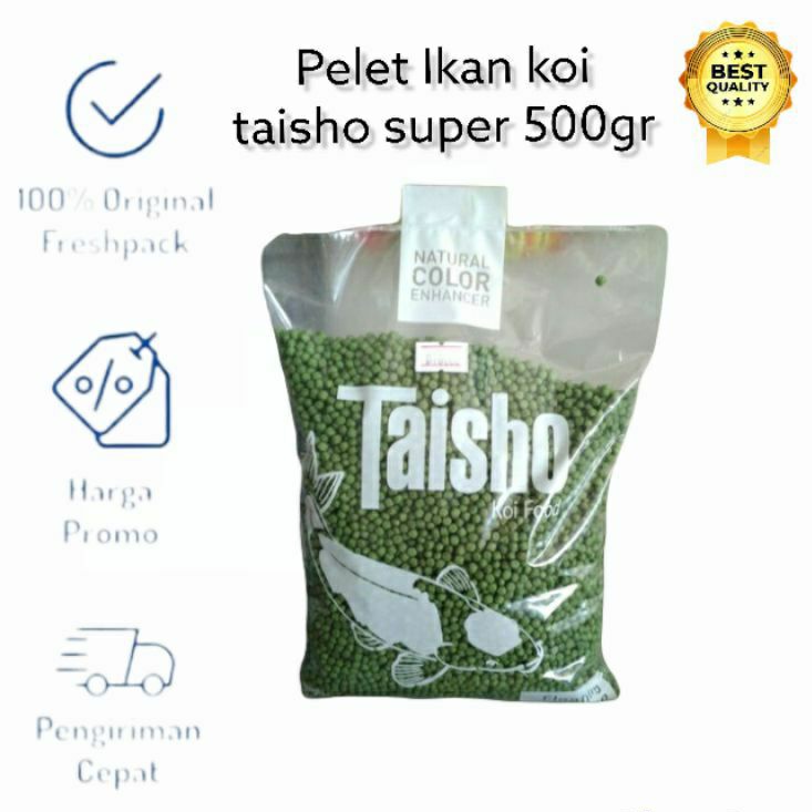 Taisho hijau / taiso super 2 mm 500 gr pelet pakan ikan koi floating