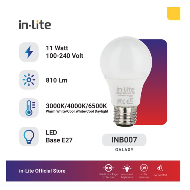 In-Lite LED INB007 11 Watt - Putih