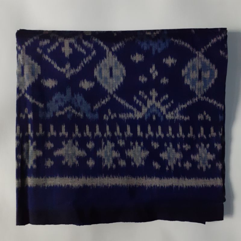 Kain Batik Songket Tenun Bali Wulan Busana Endek Antik 222,5x102,5cm Kain Panjang Biru