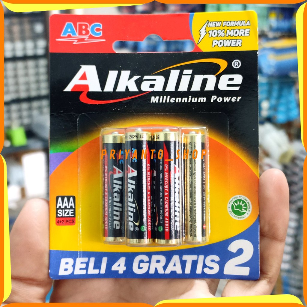 BATU BATTERY BATREI ABC ALKALINE AAA A3 ISI 6PCS ABC A3 ORIGINAL