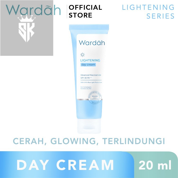 Wardah Lightening Day Cream Advanced Niacinamide 20 mL - Pelembab untuk Kulit Cenderung Kering