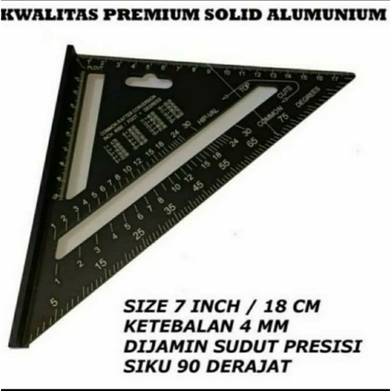 

Speed Square 7 inch Wood Working Penggaris Siku Segitiga Tukang Mistar Aluminium