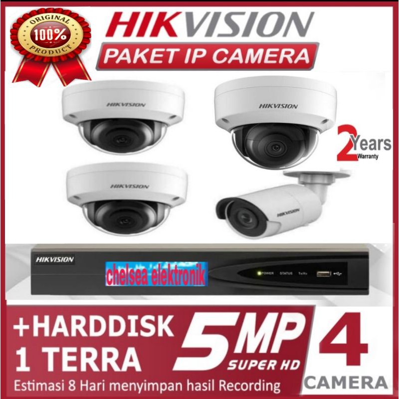 PAKET IP CAMERA HIKVISION 5MP HDD 1TB GARANSI RESMI