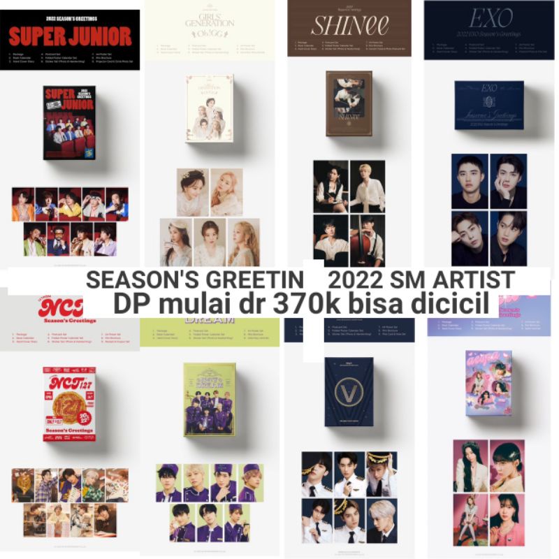 SM artist Season Greeting SG 2022 fullset nct 127 dream wayv exo aespa snsd red velvet album cicilan