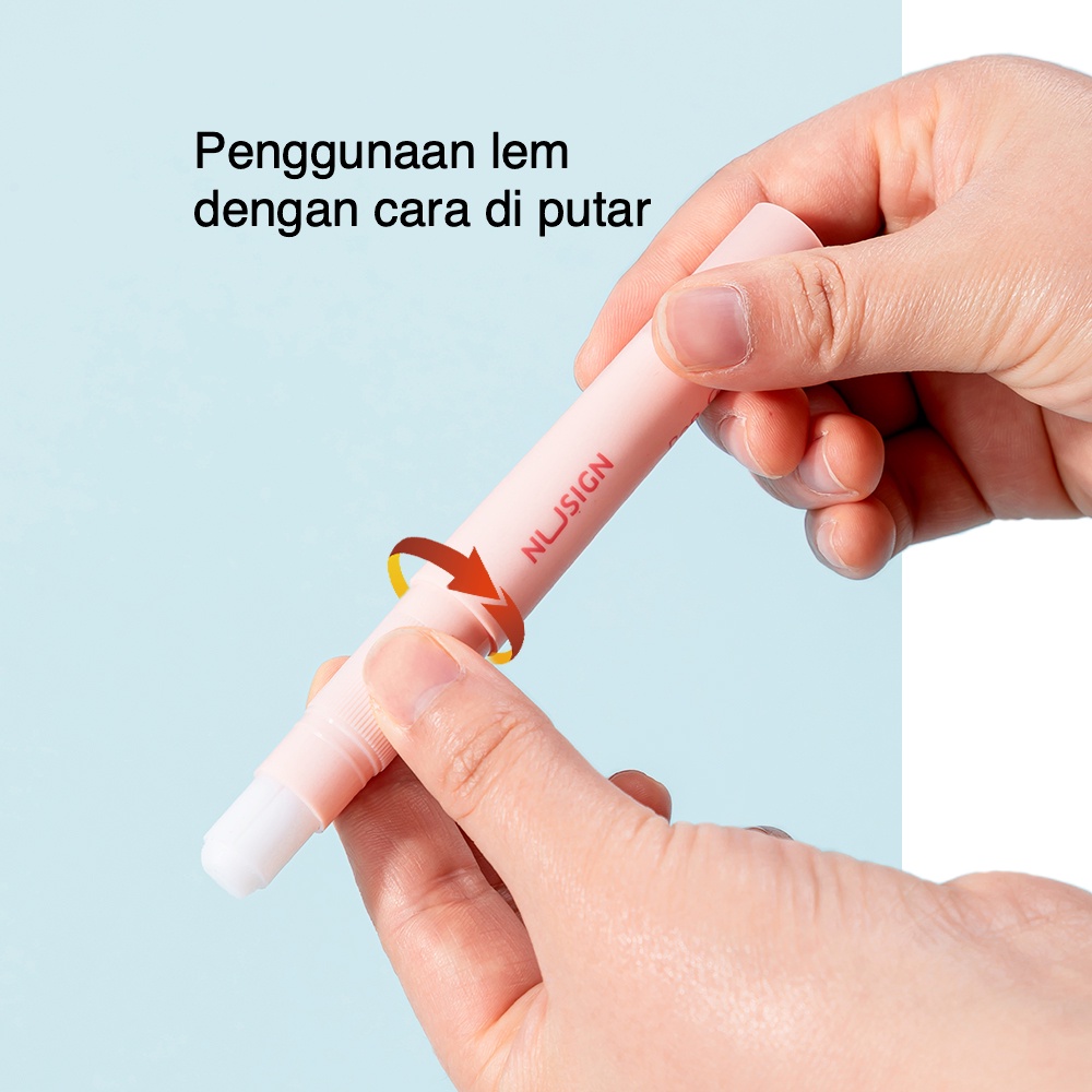 Nusign Pen Glue Stick / Lem Stick Berbentuk Pen PVP 5g Warna Pastel NS138