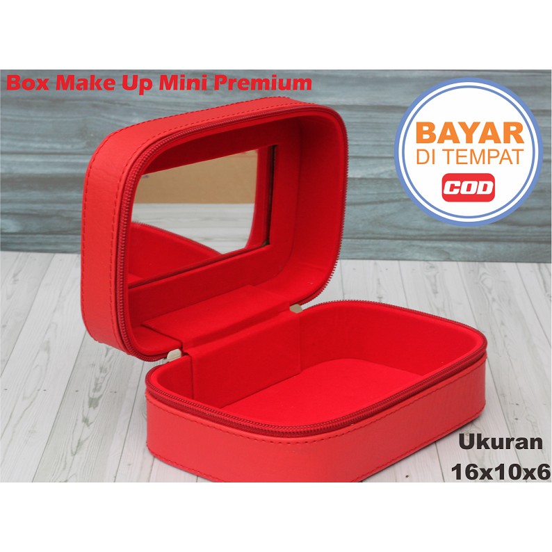 Box Make Up / Kotak Make Up Beauty Case / Tempat Make Up Mini Premium - Merah