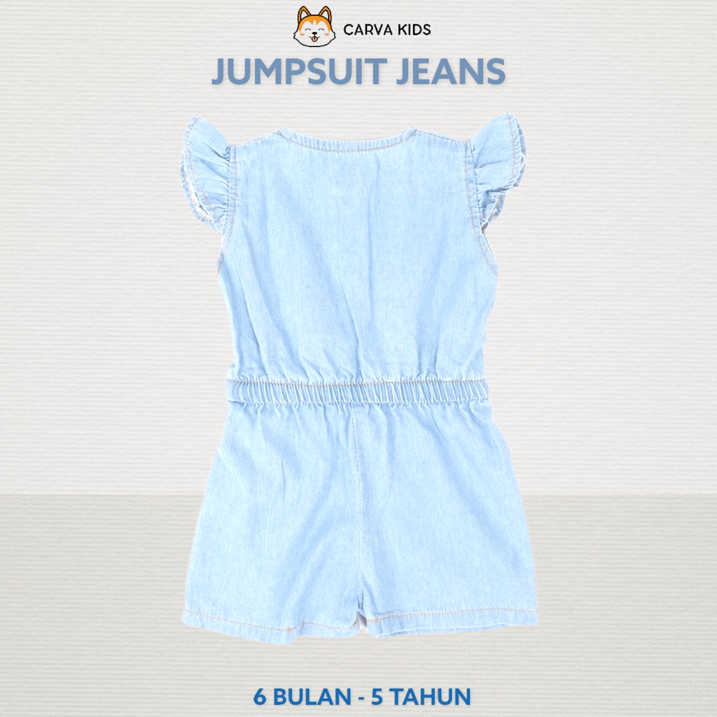 CARVA JUMPSUIT ANAK SOFT JEANS PEREMPUAN ATASAN BAYI DENIM ORIGINAL 1-5 TAHUN LUCU IMUT BEST SELLER