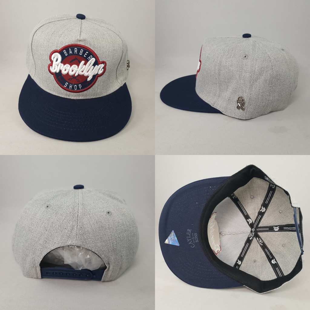 TOPI SNAPBACK BARBER SHOP BROOKLYN ABU VISOR NAVY