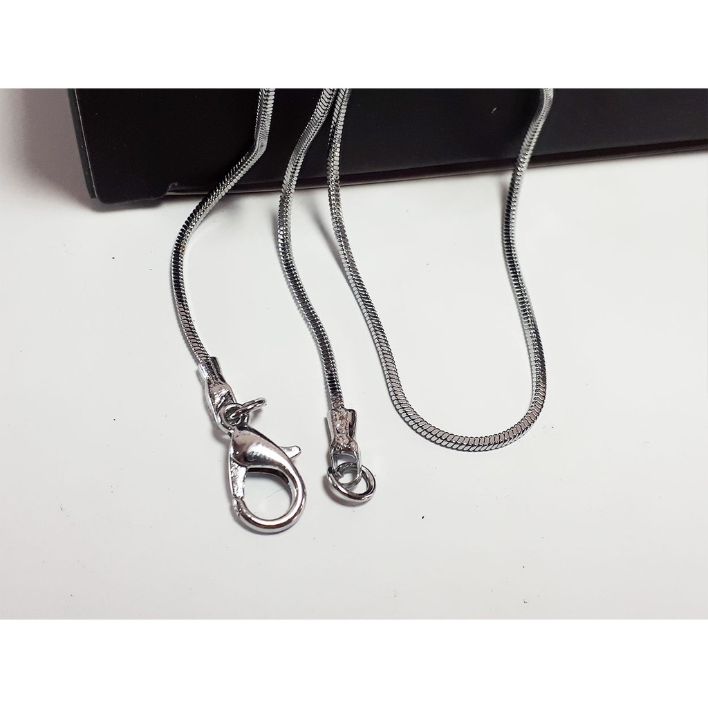 VeE Rantai Kalung Titanium 316L Stainless Steel Silver Model Belut 40cm - Kalung Pria Wanita