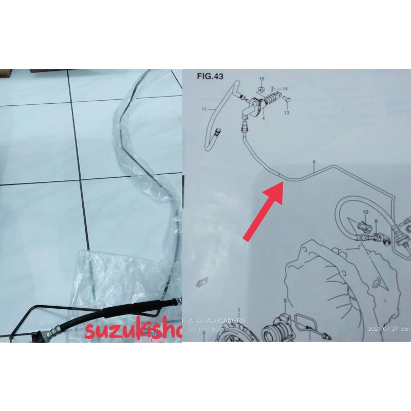 Suzuki SGP Pipe ,Clutch Oil No 1 Pipa Kopling Grand Vitara Type4 2400CC