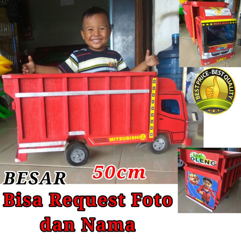 REQUEST FOTO DAN NAMA TRUK OLENG MINIATUR MAINAN MOBILAN KAYU TAWAKAL INDONESIA ANTI GOSIP BOSS MUDA