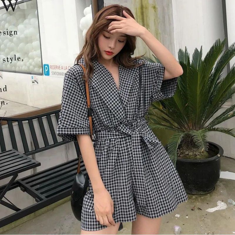 Korean Casual Jumpsuit/ Jumpsuit Celana Pendek