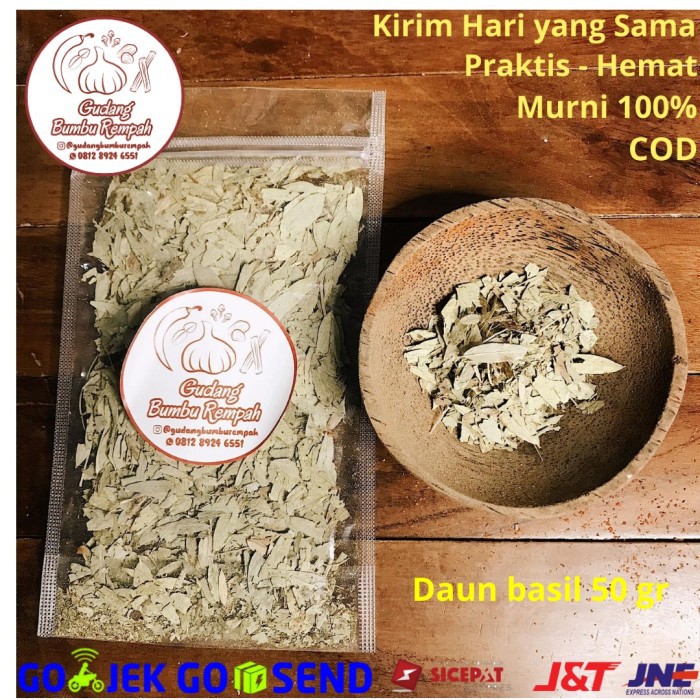 

℃Z@∞ Daun Basil 50 gr Rempah Bumbu Dapur aneka bumbu dapur teh