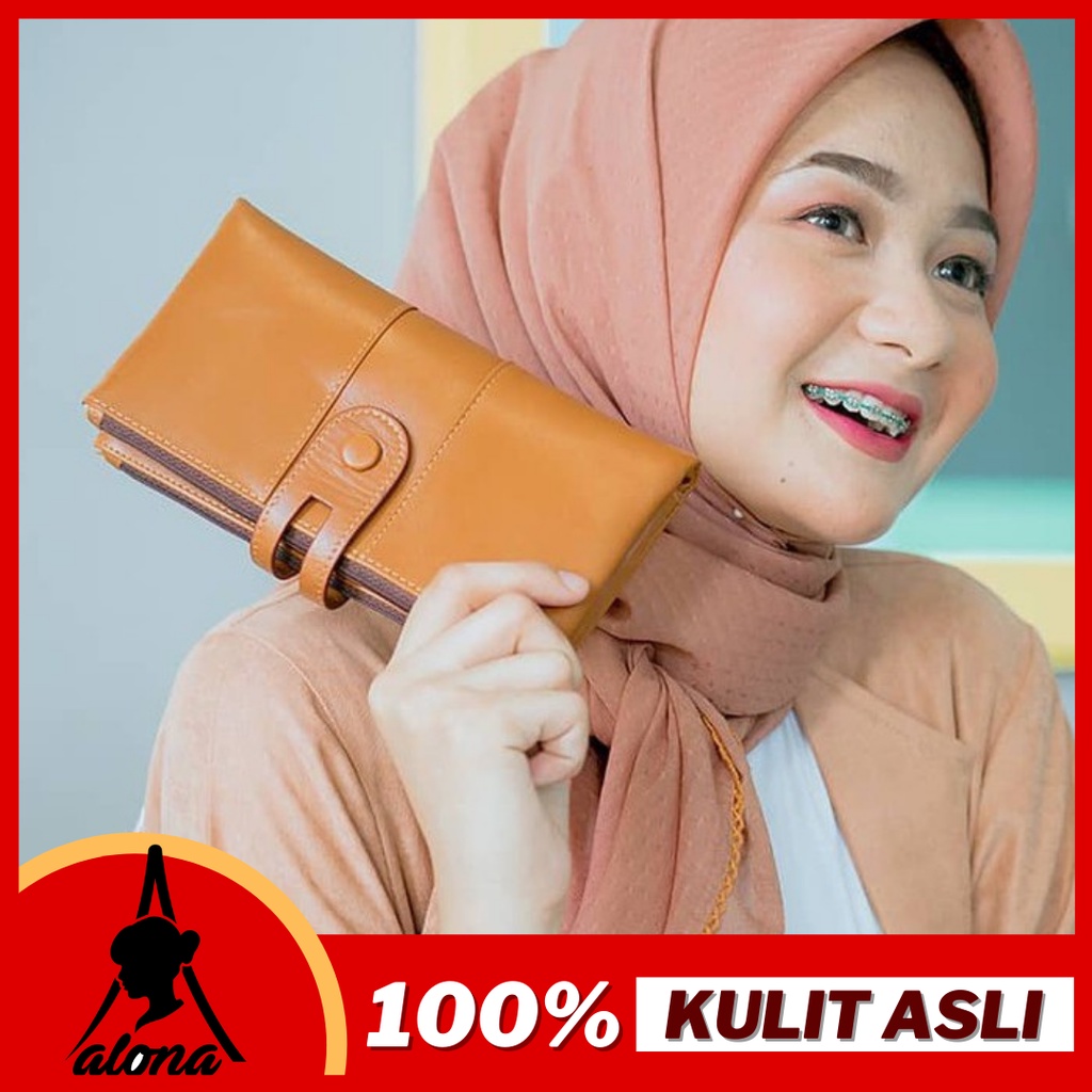 Dompet Panjang Kulit Asli Wanita Dompet Panjang Wanita Branded Kulit Asli Alona Geisha Wallet