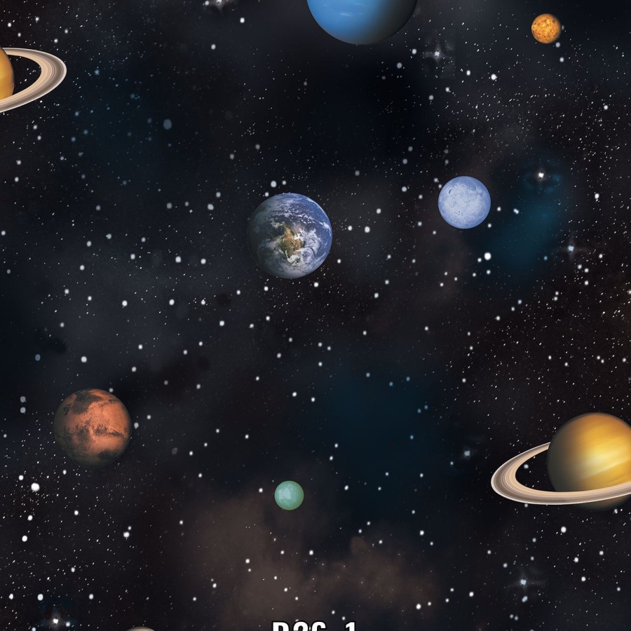 WALLPAPER DINDING ANAK MOTIF PLANET TATA SURYA GALAXY LUAR ANGKASA