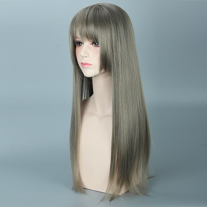 LOL-33 wig rambut palsu lolita cosplay harajuku daily ash gray linen