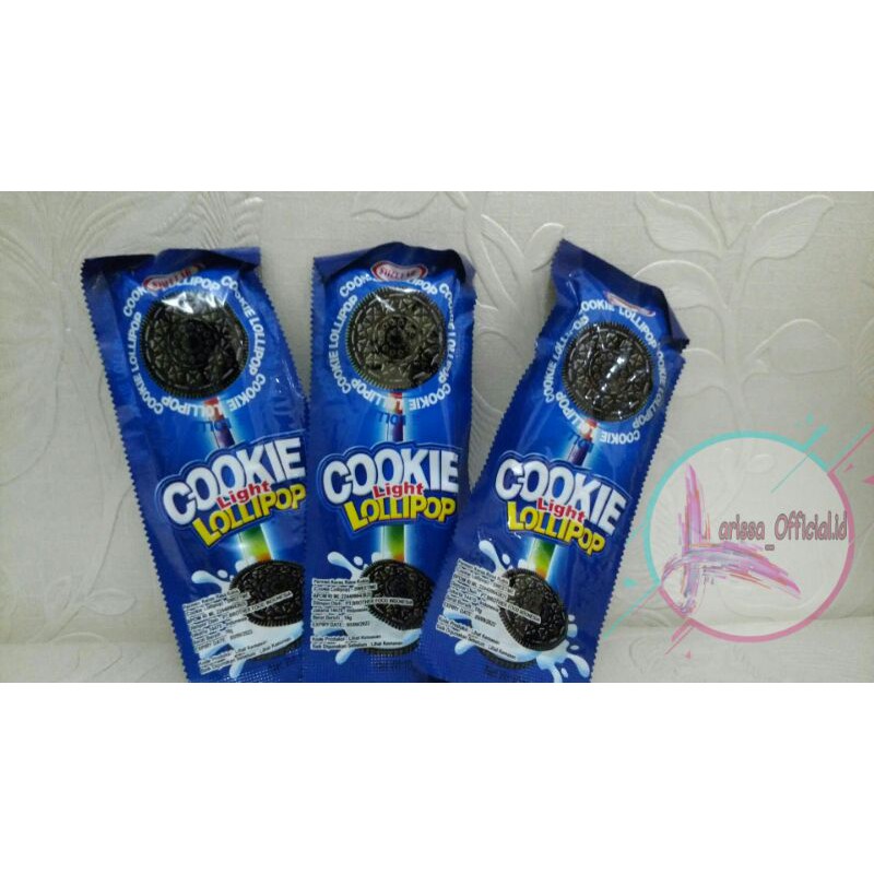 COOKIE LIGHT LOLLIPOP SATUAN / PERMEN BENTUK OREO / PERMEN VIRAL / PERMEN NYALA