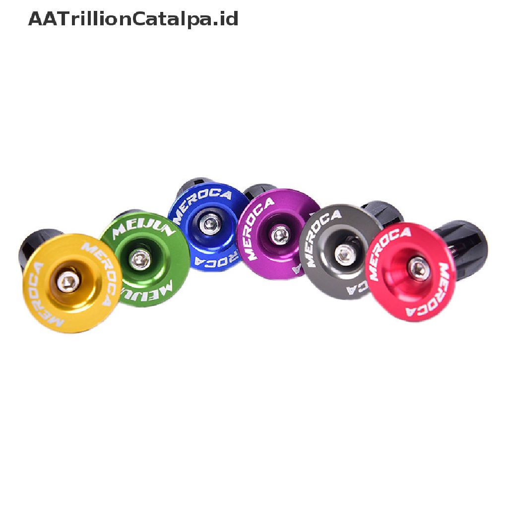 Aatrillioncatalpa 2Pcs Tutup Ujung Stang Sepeda Balap Bahan Aluminum Anti slip