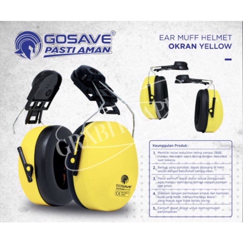 EARMUFF HELMET OKRAN YELLOW MAX UP TO 28dB - GOSAVE