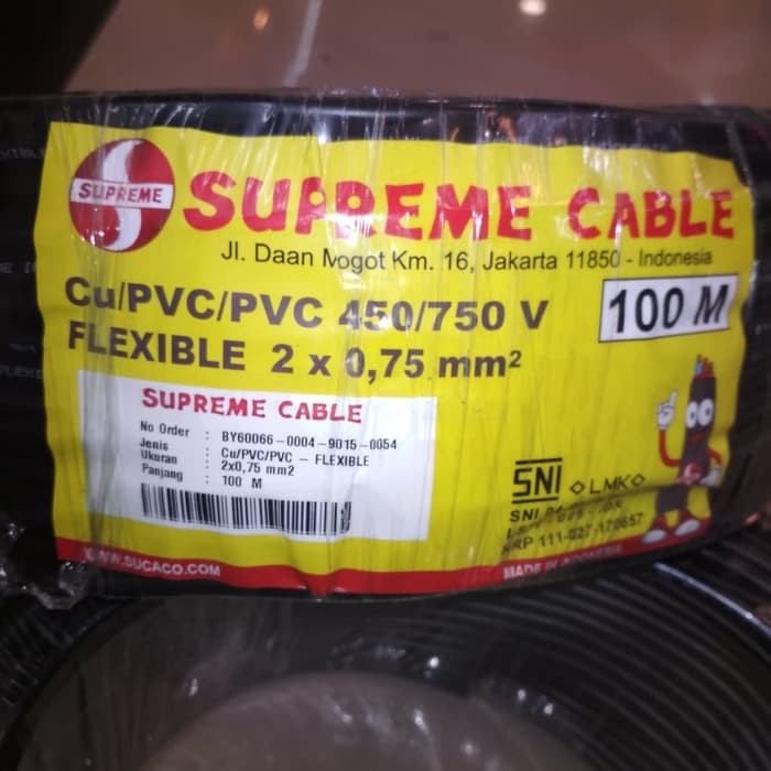 Kabel Listrik Serabut Hitam NYYHY 2 x 0.75 2 x 0,75 2x0,75 2x0.75 Supreme (Meteran) Kabel NYYHY 2 x 